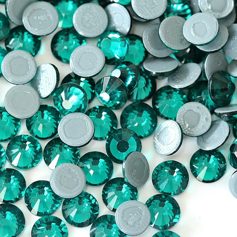 

AAAAA Quality Hotfix Rhinestones Blue Zircon Crystals ss6 ss10 ss16 ss20 ss30 Hot Fix Iron On For Luxury Women Dresses Y0590