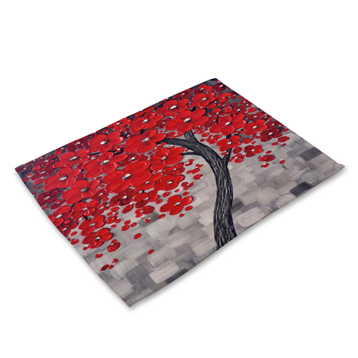 Plant Series Oil Painting Flowers Placemat Rectangle Cotton Linen Table Mats for Dining Table Kitchen Decoration Accessories Mat - Цвет: MP0016-7
