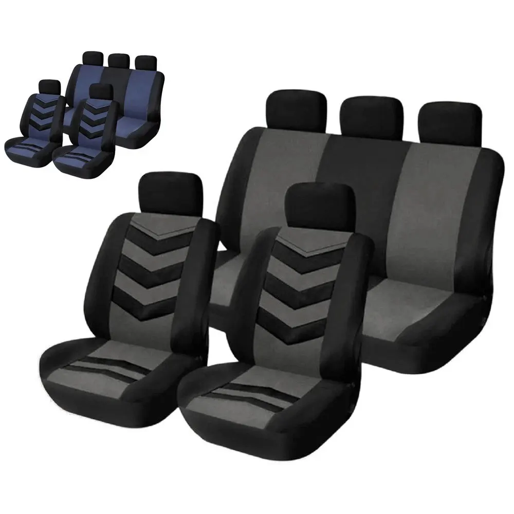 

Car Styling Seat Covers 9pcs Universal Sandwich Fabrics Car Seat Cover Set Four Seasons Auto Cushion Interior Accessories