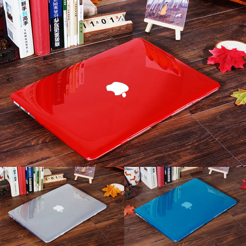 NEW Crystal Transparent case For Apple mac book Air Pro Retina 11 12 13 15 laptop bag for macbook Air 13 case cover Cutout Logo