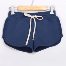 Брендовые новые женские шорты для йоги с эластичной резинкой на талии хлопковые спортивные шорты сплошной цвет дышащий Летний фитнес тренировка плюс размер короткие шорты