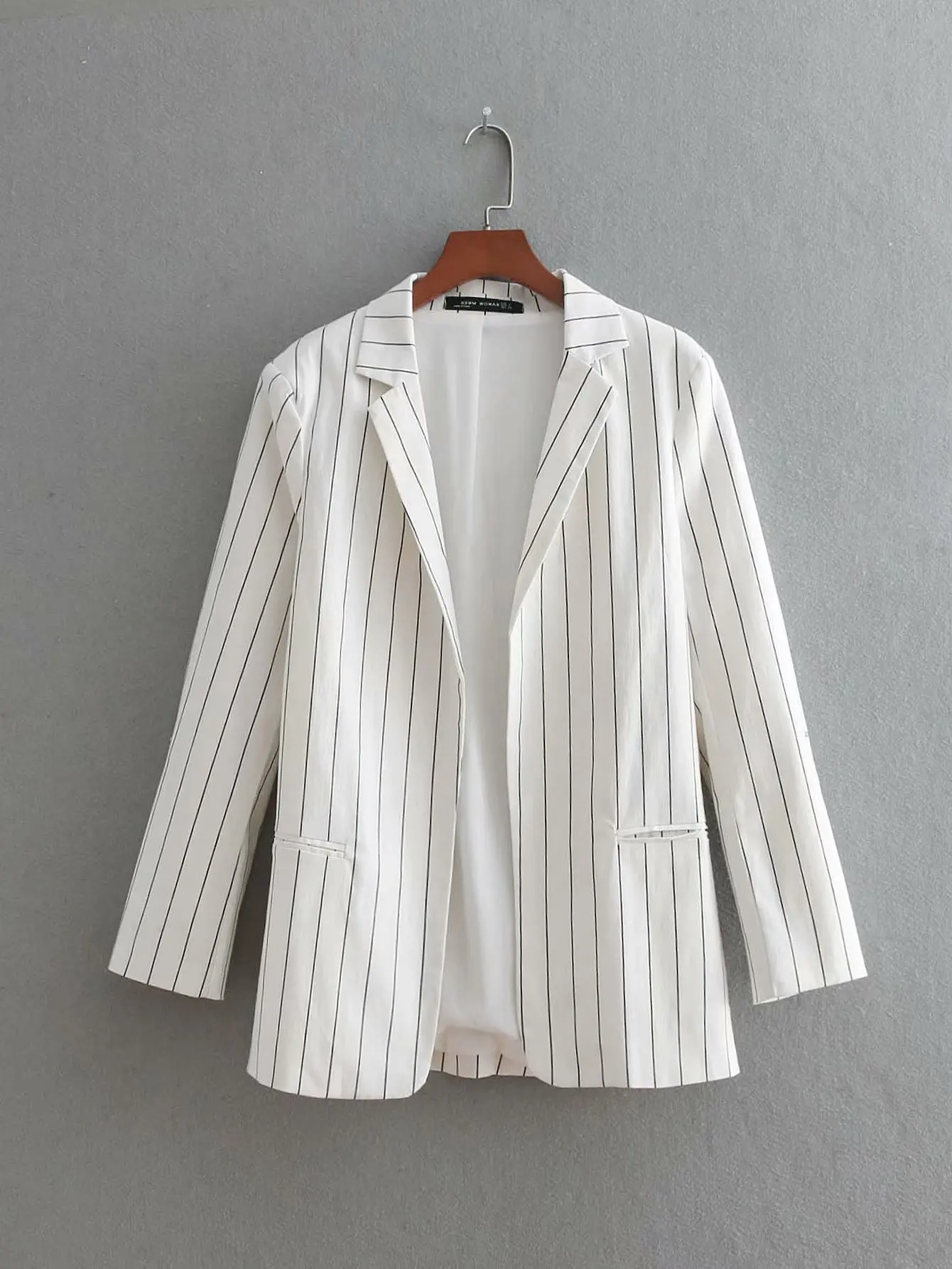 Set female 2018 autumn new temperament fashion loose striped small suit jacket + trousers elegant two-piece casual women
