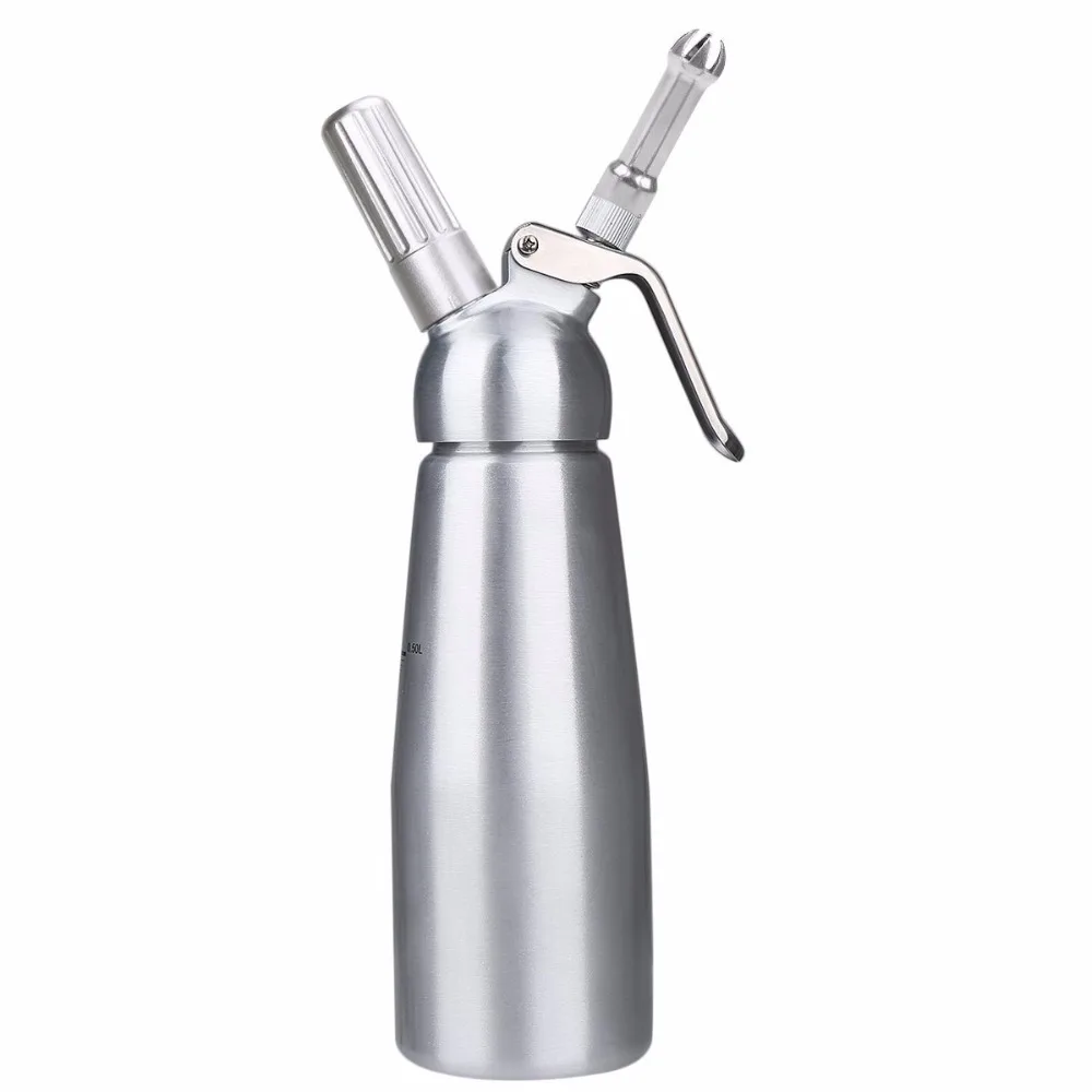 Whipped Cream Dispenser - Aluminum Cream Whipper Durable Whip Cream  Canister, Large 500ml - Whipping Siphon with 3 Decorating Stainless  Nozzles