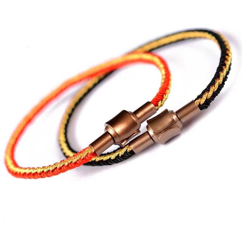 

Fashion red rope hand-woven stainless steel magnetic buckle simple string rope hot sale