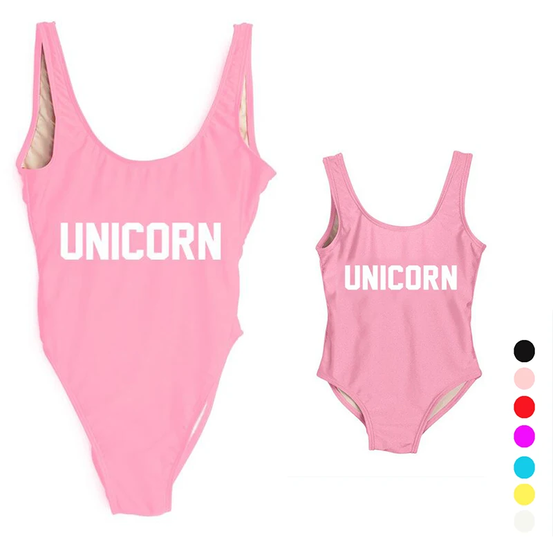 Baby Swimwear Girl One Piece Swimsuit UNICORN Letter ...