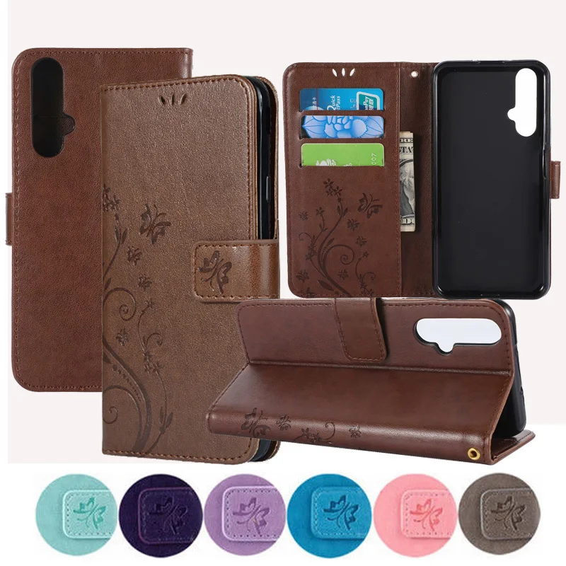

Y9 2019 Butterfly Patterned PU Leather Flip Wallet Case Cover sfor Huawei Honor 20 Lite Y7 Y6 Pro 2019 Cards Holder Phone Coque