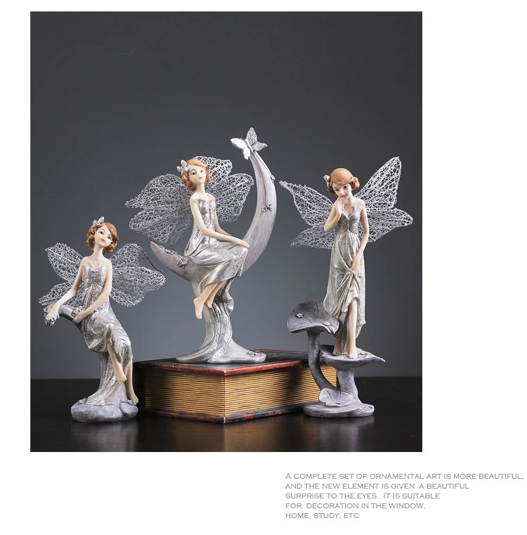 VILEAD 3 вида стилей фигурка Ангела из полимера современный Ангел сказочная статуя красивый Ангел скульптура с крыльями винтажный домашний Декор сувениры