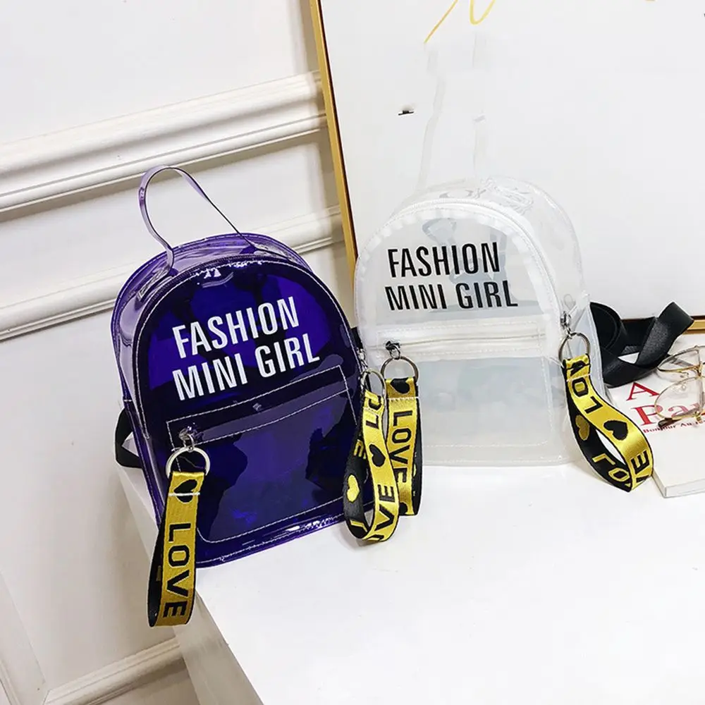 

1Pc Shipping Bag Handbag Shoulder Bags Backpack Small Mini Bag Fashion Summer PVC Plastic Transparent Clear Waterproof Pocket