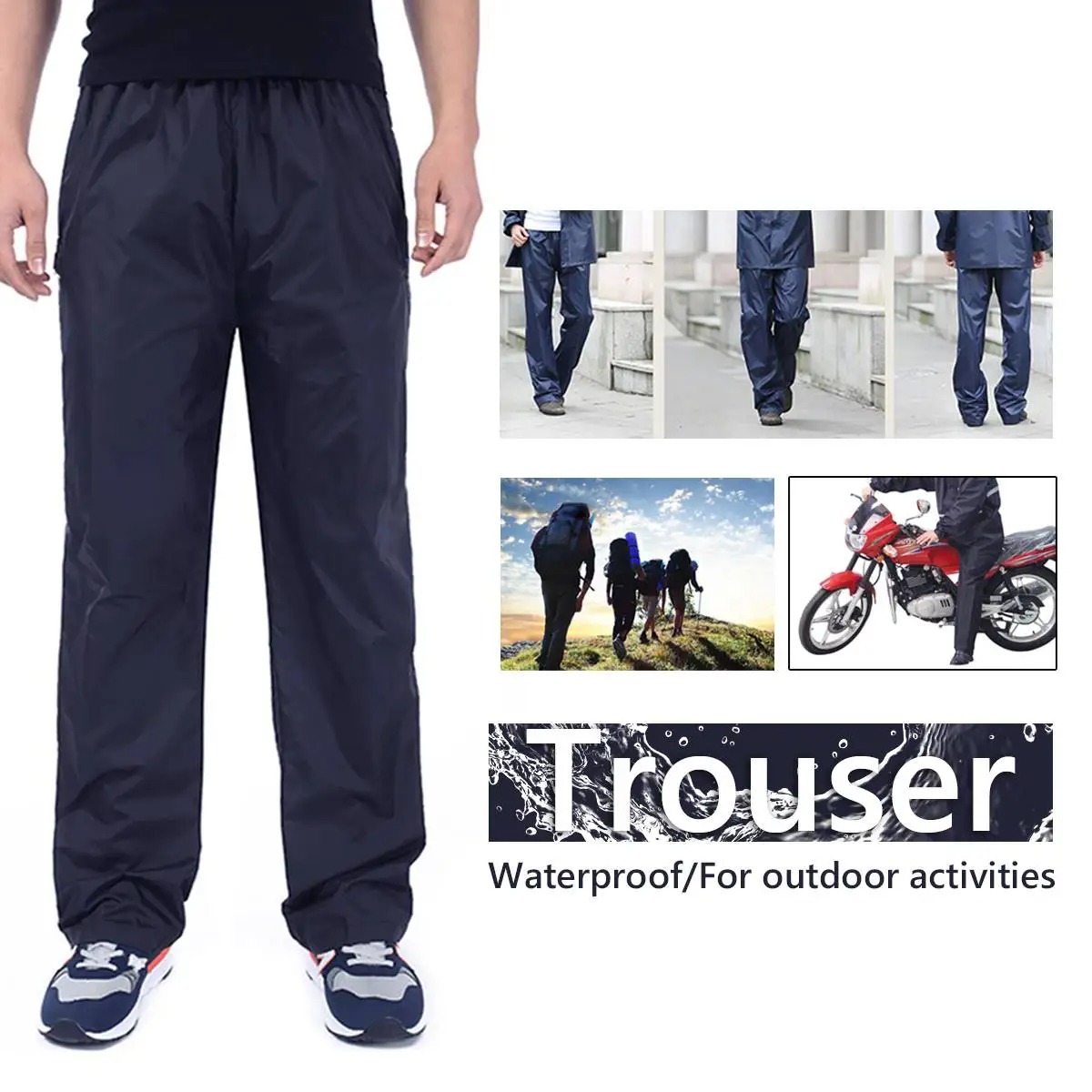 

Rainproof Nylon Rain Pants Outdoor Hiking Trekking Climbing Waterproof Pants Men Women Fishing Cycling Bike Snow Rain Trousers