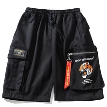 Мужские уличные шорты Карго длиной до колена с карманами Модные бермуды графика Короткие штаны с принтом Мужская брендовая одежда