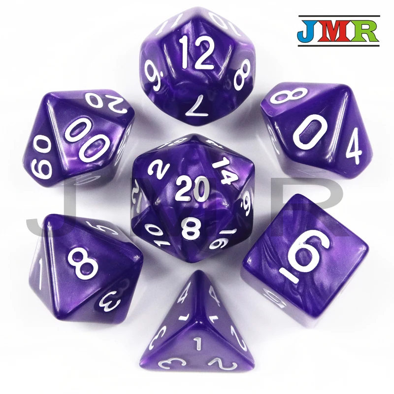 

7pc/set Dice Set D4 D6 D8 D10 D10 D12 D20 High Quality Multi-Sided Dice with Marbble Effect -DUNGEON and DRAGONS Game Rpg Dice