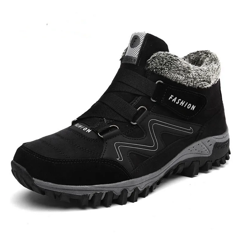 

Men Boots Winter With Fur 2019 Warm Snow Boots Men Winter Boots Work Shoes Men Footwear Fashion Rubber Ankle Shoes 39-46