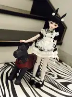 5PCS/set Cute Maid Outfit Cosplay rabbit girl suit dress+apron+underpants+knee high socks+hair band for 1/4 1/6 bjd dolls