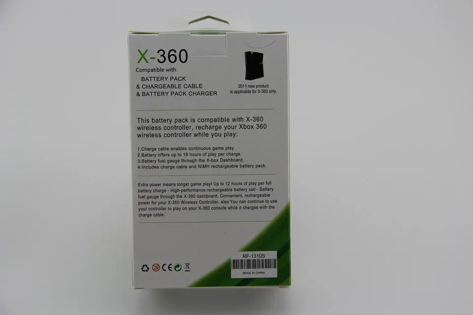 3 в 1 2 шт 4800mah батареи+ usb зарядный кабель для Xbox 360 беспроводной/проводной контроллер аккумуляторной батареи