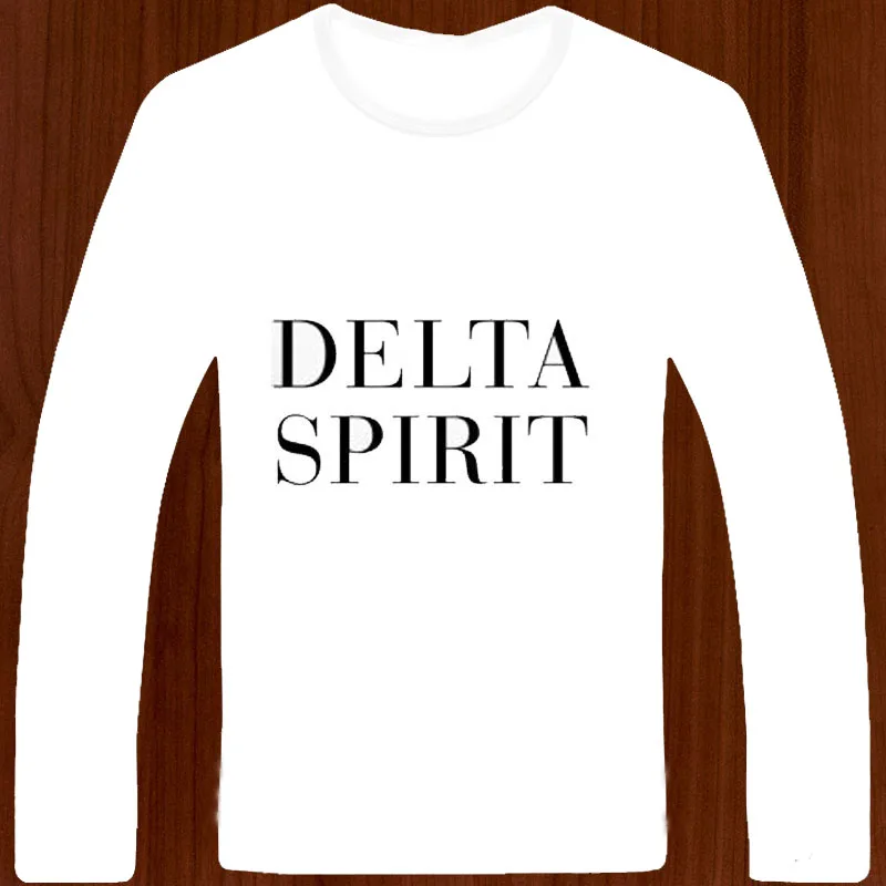 Free Shipping Delta Spirit Rock Band O Neck Full Sleeve T Shirt Camisetas Unisex Men Camiseta | Мужская одежда