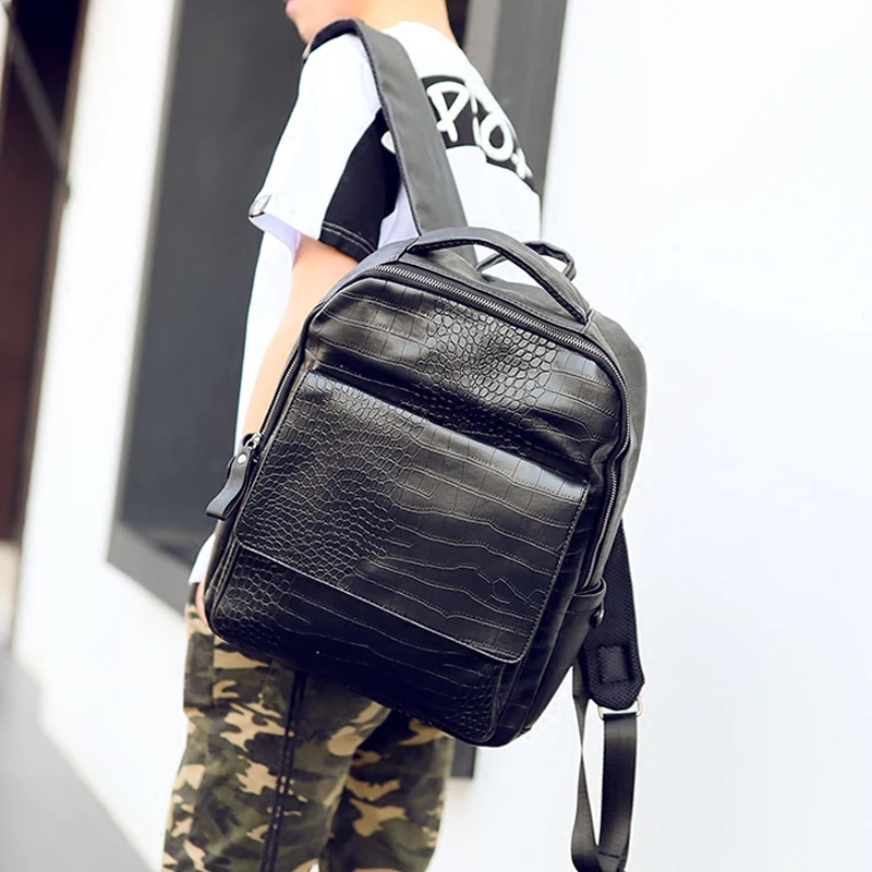 

Tidog Tide male leather crocodile grain backpack bag computer backpack