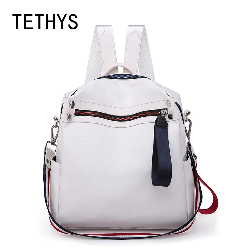 

Tethys Women Vintage Waterproof Backpack Ladies Leatehr Backpacks Schoolbag for Teenager Girl Travel Bag 2019 Mochila Feminina