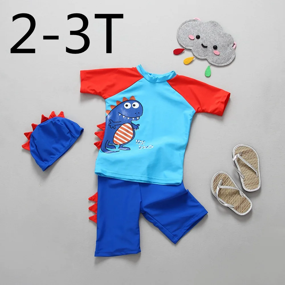 Chumhey/брендовые комплекты из 3 предметов, размеры от 2 до 6 лет купальный костюм для маленьких мальчиков с защитой от ультрафиолета, 50+ защита от солнца, купальный костюм для младенцев, дайвинг, серфинг - Цвет: height 85-95 cm