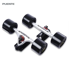 New Arrival PUENTE 2pcs Universal Durable Magnesium Alloy 7 inch Skateboard Truck with Wheel Suit for Skateboard