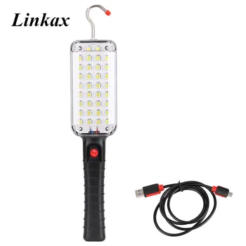 

34 LED Hight Brightness 3800 Lumens LED Magnetic Work Light USB Rechargeable LED Flashlight Lamp Built in Battery with USB Cable