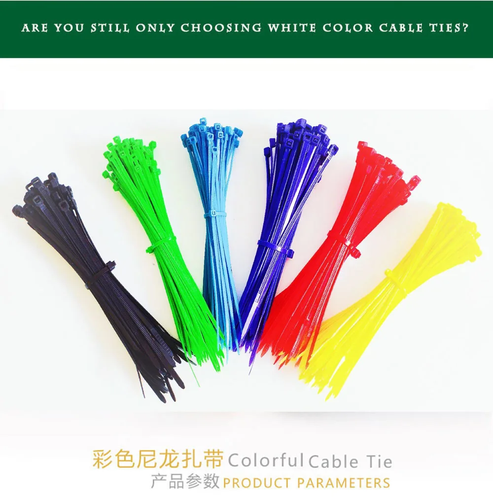 Description Picture 3 of itemSelf-Lock cable ties Plastic Nylon Wire ties Cable Zip Ties 3*100 3*150 3*200 4*150 GREEN 100pcs Nylon Ties Fasten Loop Cable