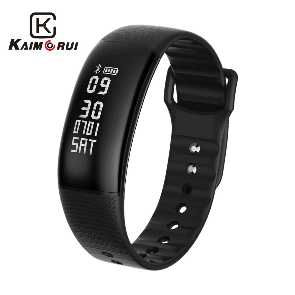 

Kaimorui Smart Wristband Men Pedometer Heart Rate Tracker Bluetooth 4.0 Smartband Sleep Fitness Tracker for Android IOS Phone