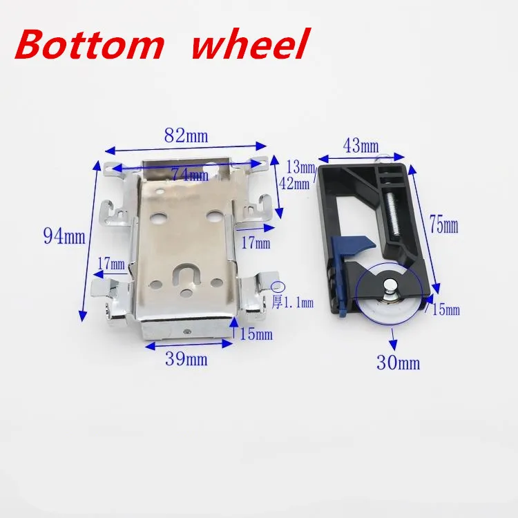 Раздвижные двери шкафа часть сверху/снизу вниз колеса/бегун/направляющие комплект боковой навесной раздвижной шкив открытое колесо для шкафа