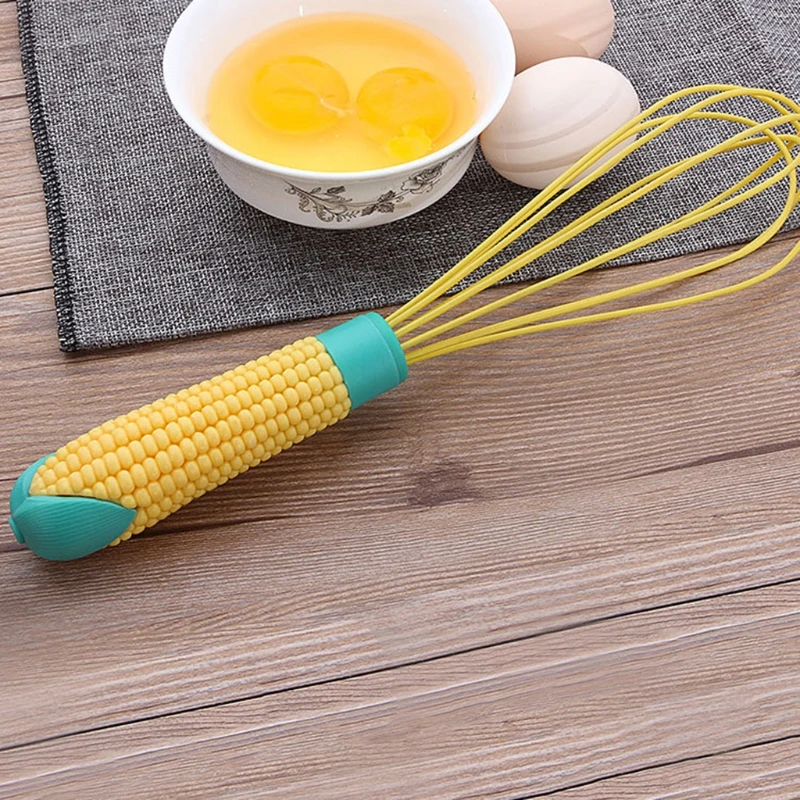 

Silicone Manual Handle Mixer Egg Beater Corn Design Kitchen Cooking Stiring Tool