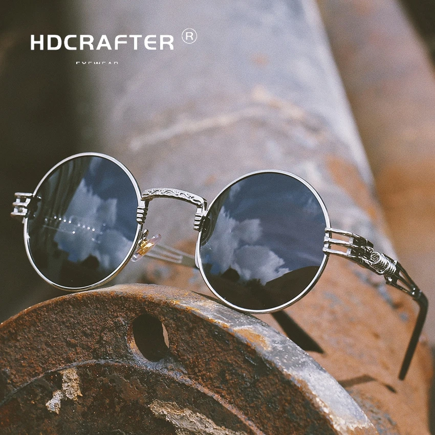 

Vintage Men Sunglasses Women Retro Punk Style Round Metal Frame Colorful Lens Sun Glasses Fashion Eyewear Gafas sol mujer