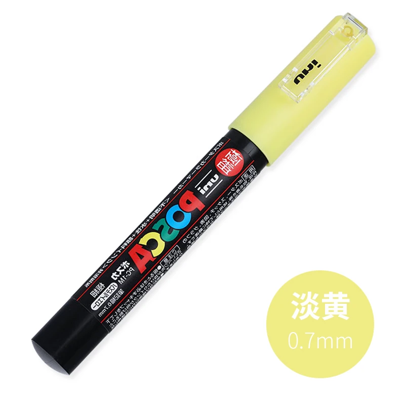 1 шт UNI маркер ручка POSCA PC-1M поп-плакат на водной основе реклама/граффити Марка ручка 0,7 Nid характер яркий и красочный - Цвет: Light yellow