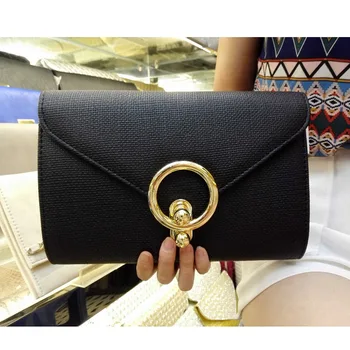 

Newest White Black Leather large Clutch Envelope Bag Chain Women shoulder bag candy Messenger Soiree Purse Prom Evening Bag 8803