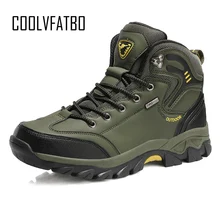 COOLVFATBO/Теплые Зимние ботильоны; мужская повседневная обувь на шнуровке; сезон осень; кожаные водонепроницаемые рабочие Мужские ботинки в стиле милитари; Bota