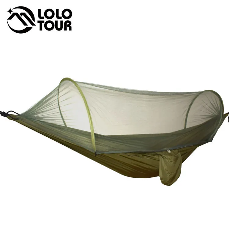 Outdoors Fast Easy Setup Hammock With Mosquito Net Tree Tent Portable Polyester Mesh Durable Portable Lightweight Army Green - Цвет: army green