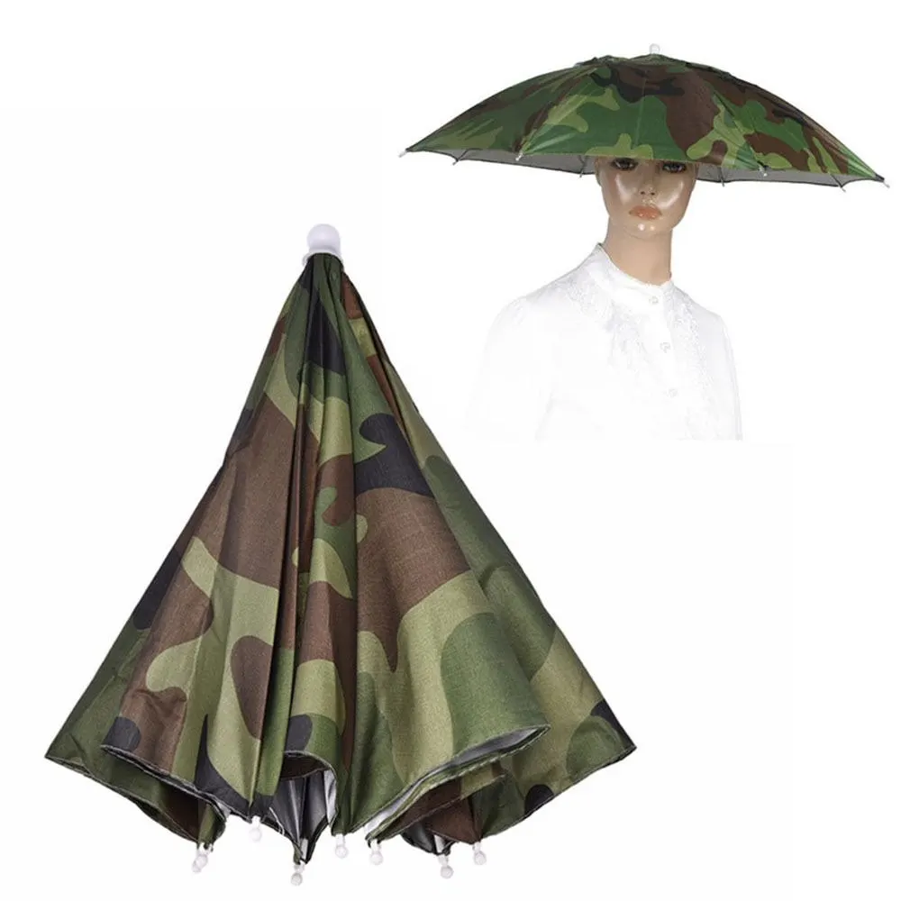 

Foldable Elastic Band Sun Umbrella For Fishing Headwear Caps Practical Convenient Head Hats Accessories