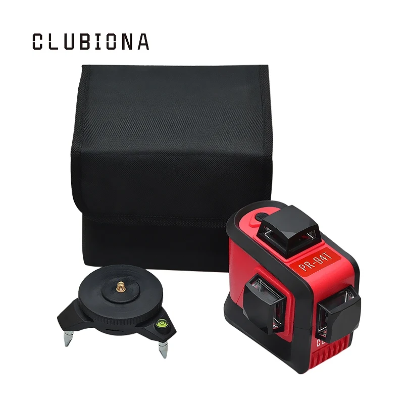 CLUBIONA 3D 360 поворотные 12 перекрестных лазерных линий с функцией наклона, вертикальный и горизонтальный Супер Мощный приемник OK