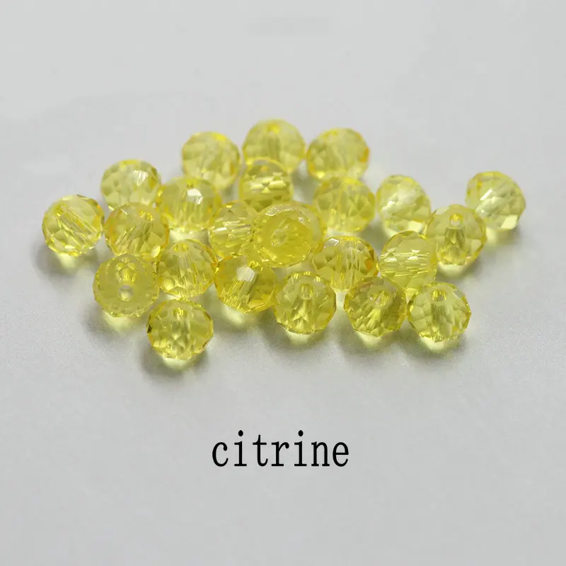 citrine 4-8 мм прозрачные граненые Стеклянные круглые бусины Rondelle хрустальные Австрийские бусины для изготовления браслетов и ожерелий своими руками ювелирные изделия - Цвет: citrine