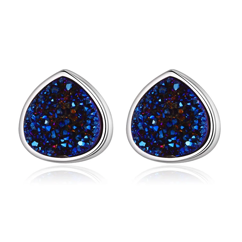 

Shineland Royal Mini Blue Earrings Fashion Teardrop Jewelry Gift 925 Silver New Teardrop Earrings Teardrop Studs Earrings Y45