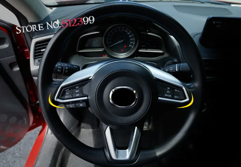 

1 Piece Matte Chrome Interior Steering Wheel Decorative Frame Trim For Mazda CX9 CX-9 2nd Gen. 2016 2017 2018 Car Accessories