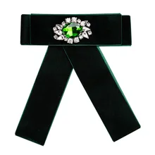 European Exaggerated Female Fashion Green Bowtie Women Accessories Crystal Bowties Fabric Green Neck Bow Ties Collars Duftgold