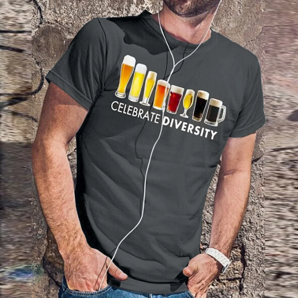 Luxury Summer t shirt men Beer Printed Short Sleeves funny casual short Solid color mens clothing short sleeve sleevvetements Luxury Summer t shirt men Beer Printed Short Sleeves funny casual short Solid color mens clothing short sleeve sleevvetements