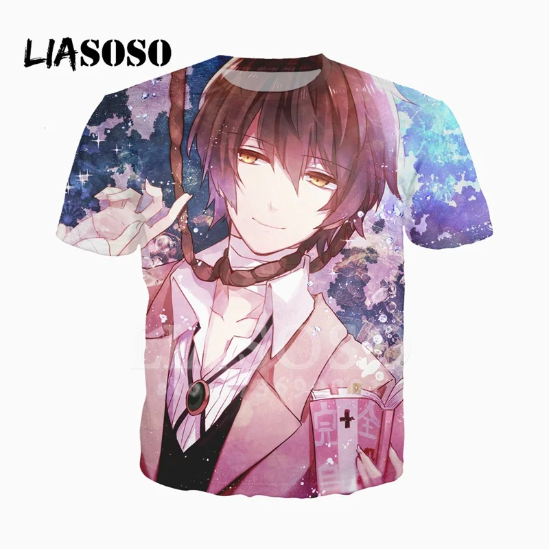 

LIASOSO 3D printed Japan Anime Bungo Stray Dogs Men Women Casual Tshirt T-shirt Harajuku Hip Hop O-neck Fashionable Tops X2336