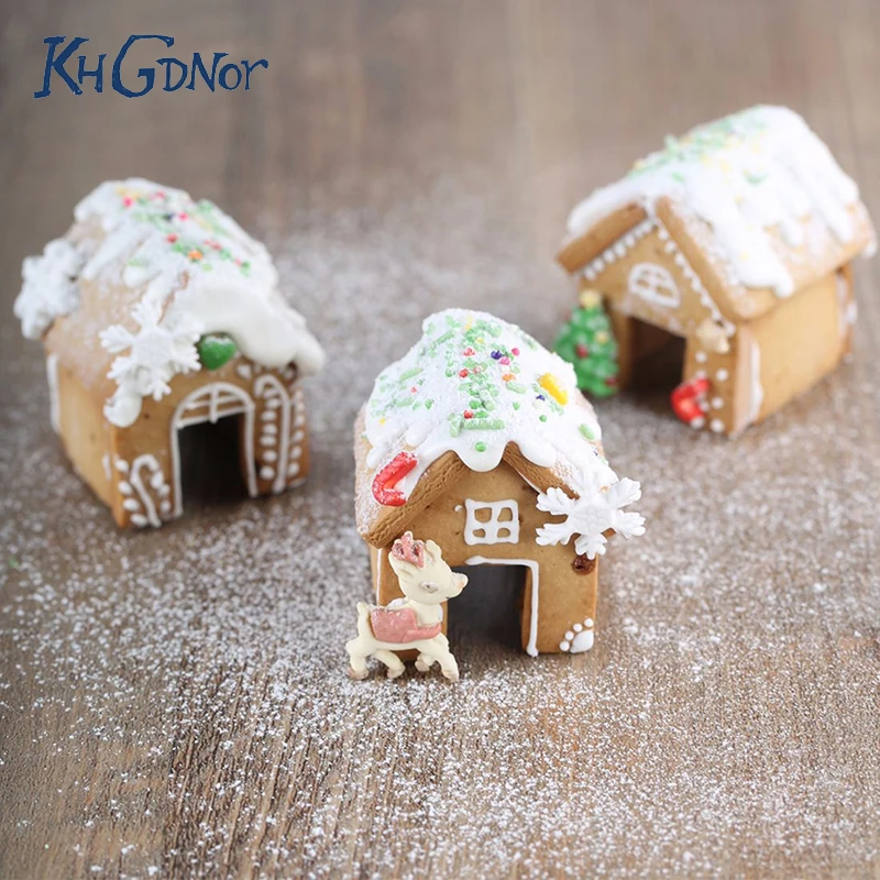 

KHGDNOR Christmas Cookie Biscuit Molds Gingerbread House Cookie Biscuit Cutters Christmas Decor Fondant Cutter Baking Tools