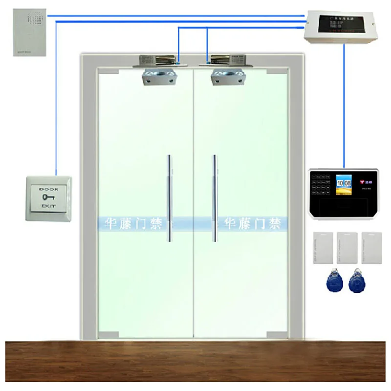 Faces 365 wooden doors iron glass door access control system video