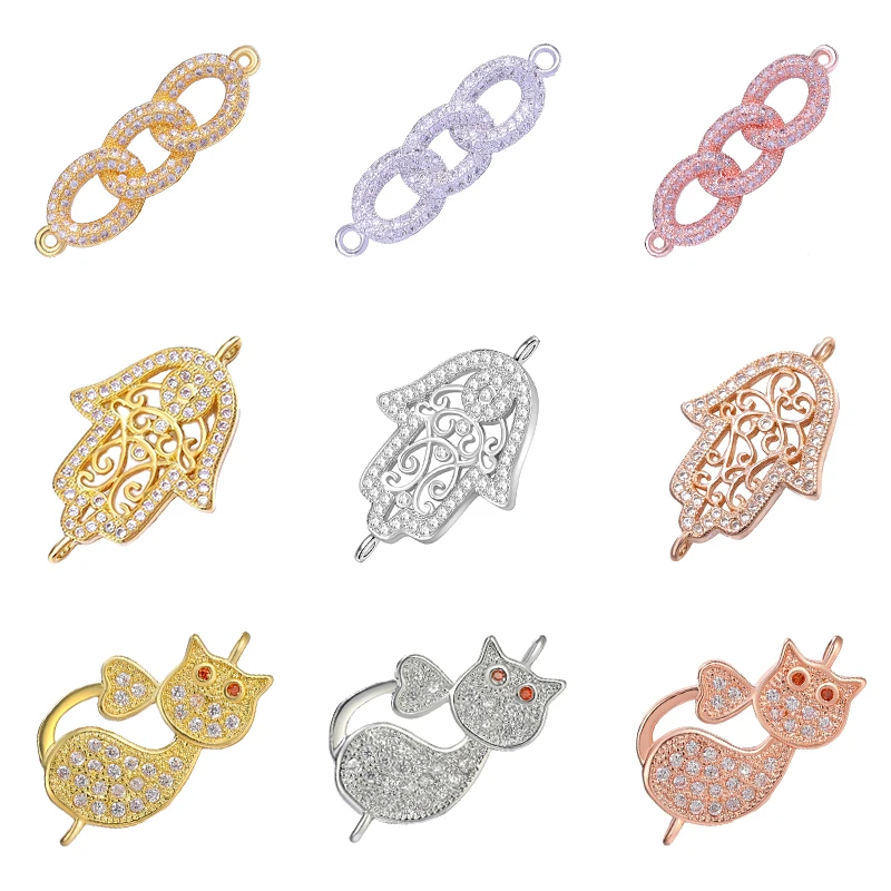 

2015 New Design Gold Link Zircon Chain Pendant