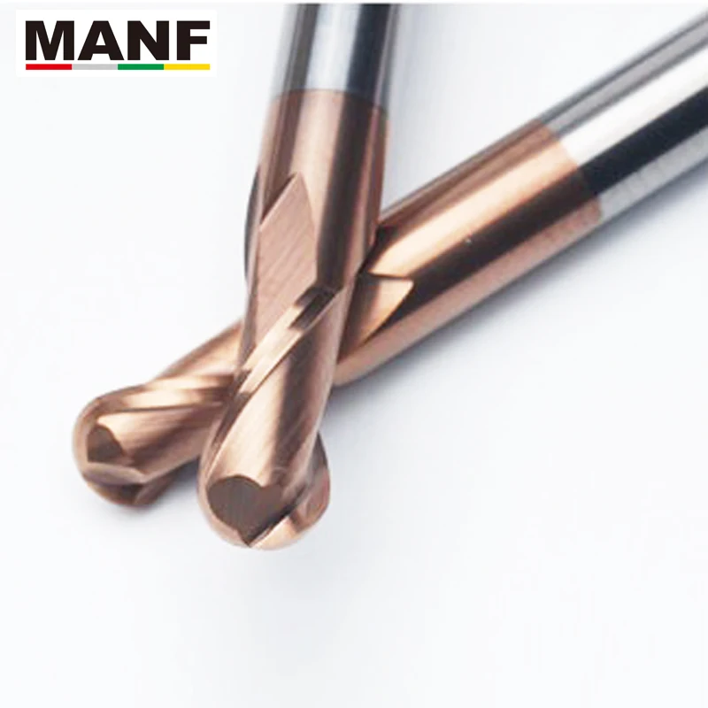 Длинная Концевая фреза MANF с 2 канавками HRC55 R2mm R3mm R4mm сферические концевые фрезы