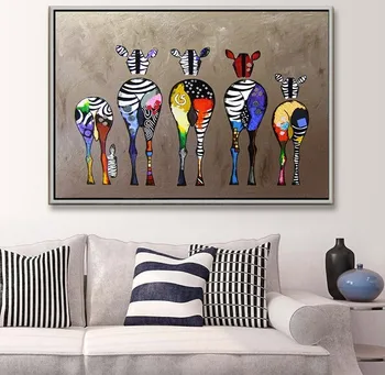 

free shipping 100% Hand Painted nice painting Animal Deer Pop Art Oil Paintings Modern Wall Pictures On Canvas T-45