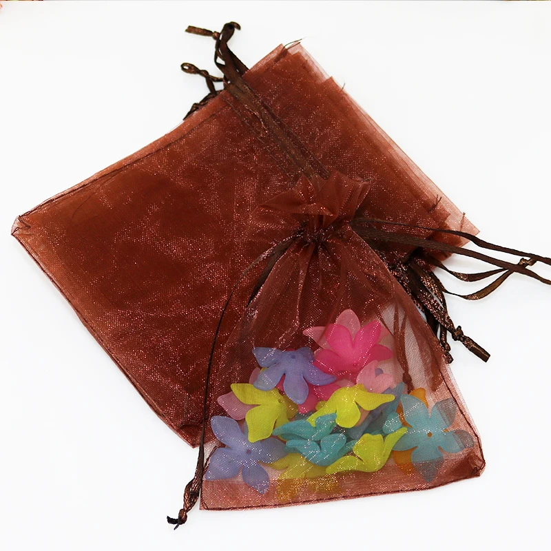 9x12cm (3.54"x4.72") Coffee Organza Bags Jewelry Package Organza