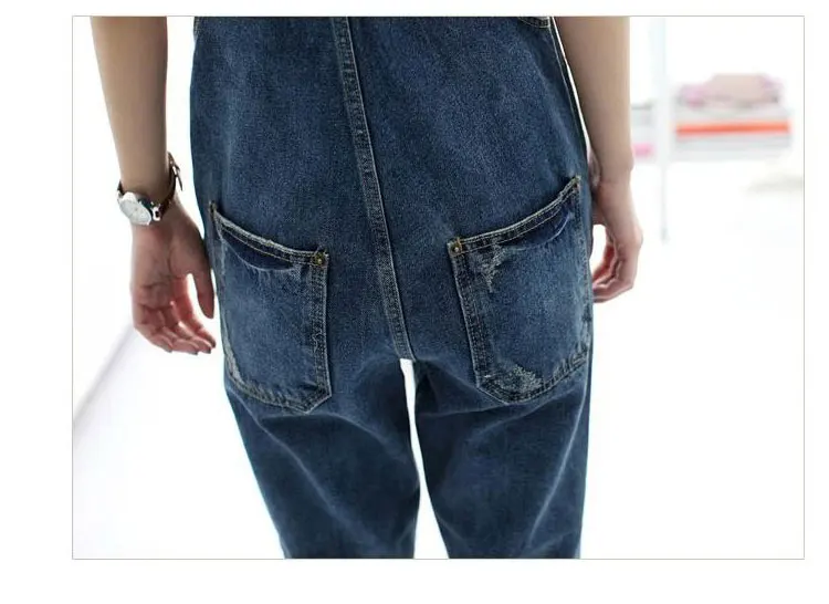 OL комбинезоны для женщин джинсы комбинезоны джинсы повседневные свободные полной длины с дырками комбинезоны базовые джинсовые брюки Широкие брюки комбинезоны для женщин