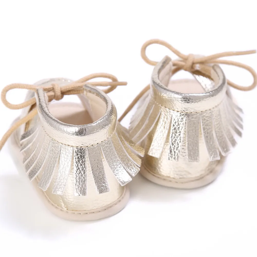 LONSANT детские сандалии с кисточками на шнуровке кожаные однотонные сандалии для новорожденных для девочек обувь для мальчиков, на мягкой