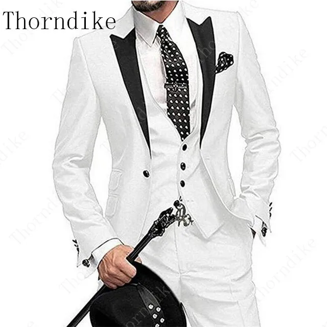 Thorndike смокинг цвета хаки мужской костюм с одной пуговицей модные свадебные костюмы для мужчин стандарты Евро Размер Slim Fit Костюмы комплект из 3 предметов - Цвет: suits9